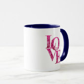 Mug AMOUR amusant au printemps rose Hydrangea Flower L (Devant droit)