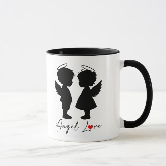 Mug Amour Ange – Conception de Couple d'Anges Mignons (Droite)