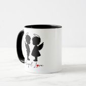 Mug Amour Ange – Conception de Couple d'Anges Mignons (Devant gauche)