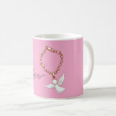 Mug Amour Ange Rose Blanc (Devant droit)