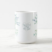 Mug Amour Arbre de Vie Art Blanc Turquoise Coeurs Bleu (Centre)
