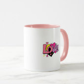 Mug Amour Art moderne aquarelle Saint-Valentin (Devant droit)