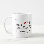 Mug Amour aussi grand que le papa - par des coeurs et (Gauche)