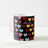 Mug Amour avec arc-en-ciel de cœurs (Devant gauche)