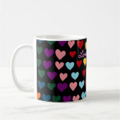 Mug Amour avec arc-en-ciel de cœurs (Gauche)