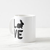 Mug Amour avec le design noir lapin (Devant gauche)