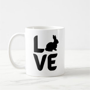 Mug Amour avec le design noir lapin