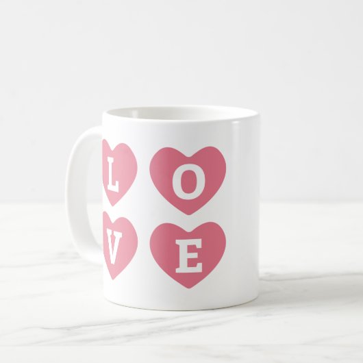 Mug Amour avec le nom du coeur (Devant gauche)