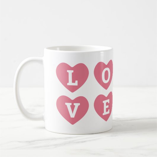 Mug Amour avec le nom du coeur (Gauche)