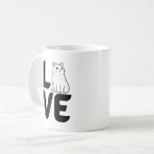 Mug Amour avec un chat comme O (Devant gauche)