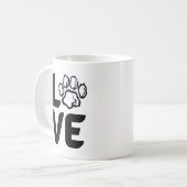 Mug Amour avec un Empreinte de patte - Chien, Chat, An (Devant gauche)