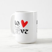 Mug Amour avec une caméra sur un (Devant gauche)
