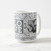 Mug AMOUR aztèque gris du motif | avec des photos (Devant droit)