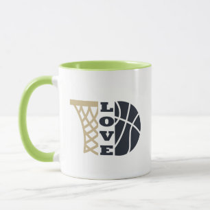 Mug amour basket-ball et balle bleue