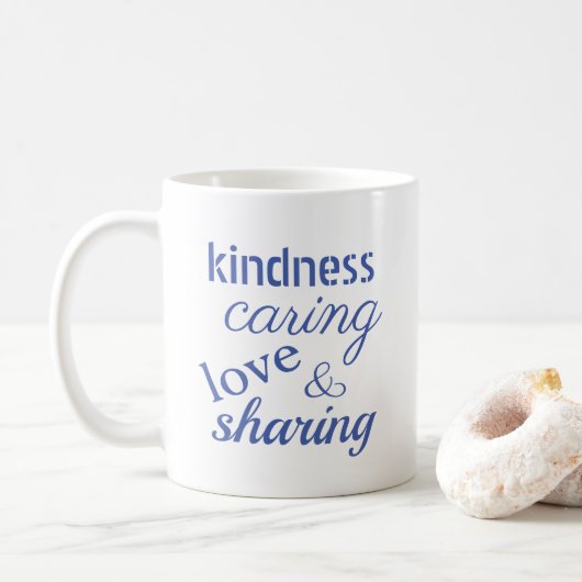 Mug Amour Bienveillance Bleu Inspirationnel (Avec donut)