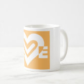 Mug Amour blanc et orange (Devant droit)