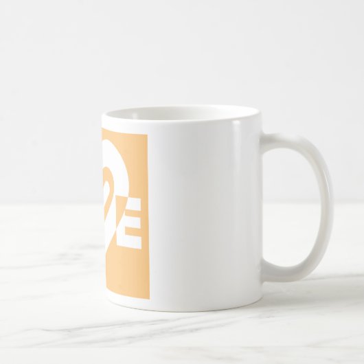 Mug Amour blanc et orange (Droite)