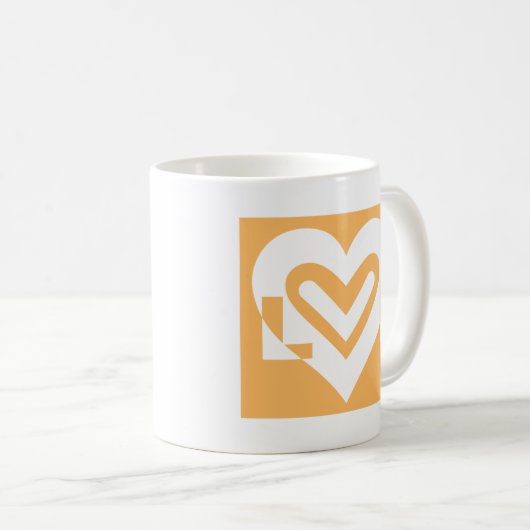 Mug Amour blanc et orange (Devant droit)
