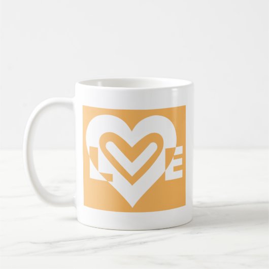 Mug Amour blanc et orange (Gauche)