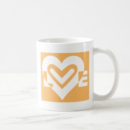Mug Amour blanc et orange (Droite)