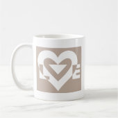 Mug Amour blanc sur gris (Gauche)
