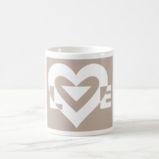 Mug Amour blanc sur gris (Centre)