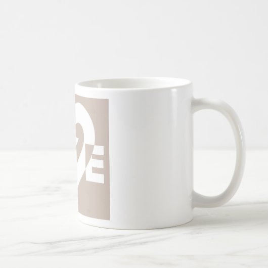 Mug Amour blanc sur gris (Droite)