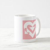 Mug Amour blanc sur rose (Devant droit)