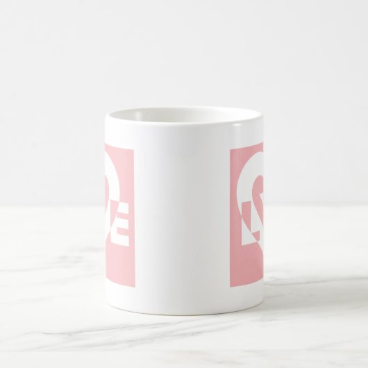 Mug Amour blanc sur rose (Centre)