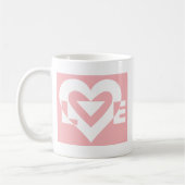 Mug Amour blanc sur rose (Gauche)