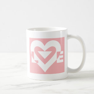 Mug Amour blanc sur rose