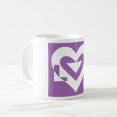 Mug Amour blanc sur violet (Devant gauche)