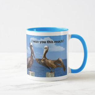 Mug Amour Brown de deux pélicans vous