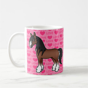 Mug Amour Brun Gypsy Vanner Shire Clydesdale Dessin An