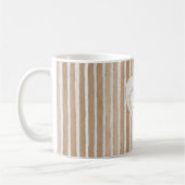 Mug Amour Brun Rayures Coeur Crème Romantique (Gauche)