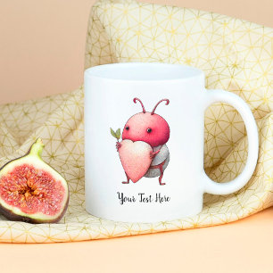 Mug Amour Bug Funny Beetle Design Red Heart Cadeau