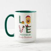 Mug AMOUR Chien Personnalisé Noël Famille de vacances (Gauche)