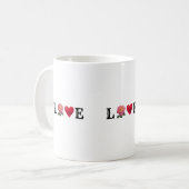 Mug Amour Coeur et Fleur Rose (Devant gauche)