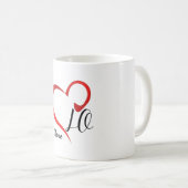 Mug Amour Coeur Monogramme Noms Personnalisés 2 (Devant droit)