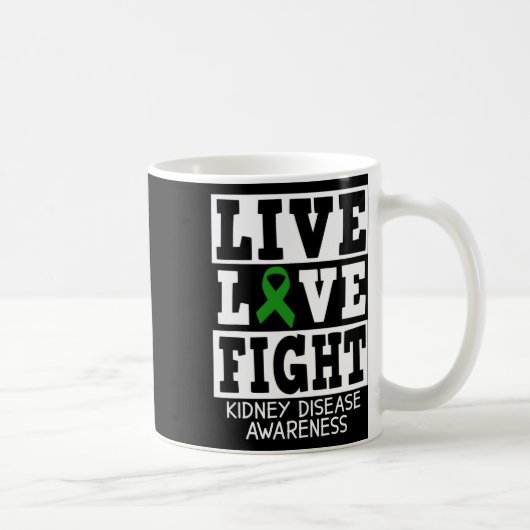 Mug Amour Combattre le ruban vert Sensibilisation aux (Droite)