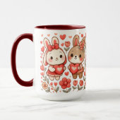 Mug Amour Couple de Lapins Adorables (Gauche)