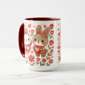 Mug Amour Couple de Lapins Adorables (Devant gauche)
