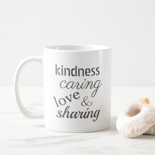 Mug Amour de bonté Gris Élevée Positive (Avec donut)