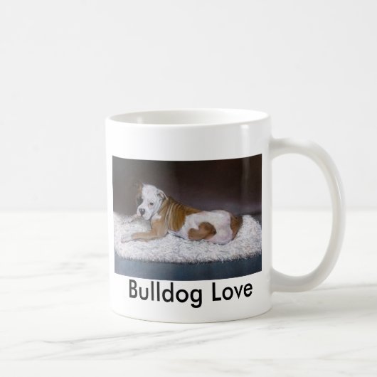 Mug Amour de bouledogue. Peinture américaine de (Droite)