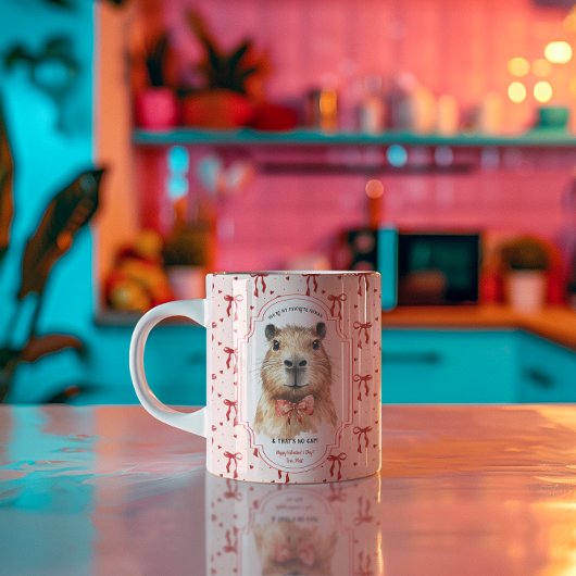 Mug Amour de capybara : Pas de faux Saint-Valentin