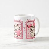 Mug Amour de Chat Mignon Kawaii (Devant droit)