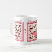 Mug Amour de Chat Mignon Kawaii (Devant gauche)