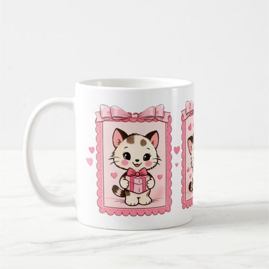 Mug Amour de Chat Mignon Kawaii (Gauche)