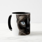 Mug Amour de chats siamois monochrome (Devant gauche)