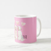 Mug Amour de chien à coeurs roses (Devant droit)